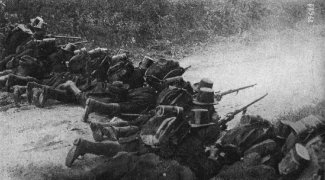 Ağustos 1914'te Liège savunmasına katılan askerler